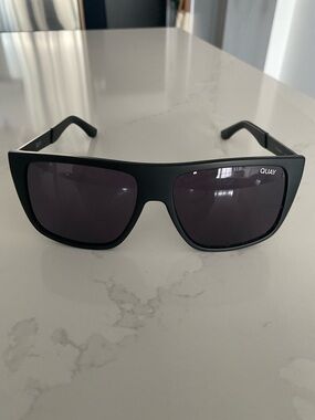 Quay Australia Matte Black Shield Sunglasses